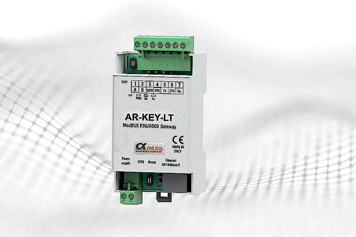 AR-Key-LT, Verlässliches Modbus Gateway, Bidirektionaler Datenaustausch zwischen Modbus TCP und Modbus RTU, Maximal acht Modbus TCP-IP Anwender und zehn Modbus-IP Server, Schnittstellen RS232 / RS485, Flexible Programmierung (web server oder software tools)