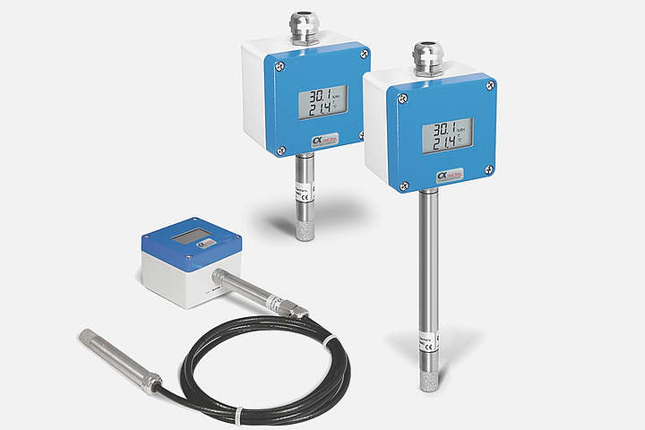 KA- und KB Serie, Sensoren für Feuchte und Temperatur,Sensor und Transmitter fest verbunden (KB) oder tauschbar (KA), Integrierter hx-Prozessor, Bis zu 7 Werte gleichzeitig: Temperatur, relative Feuchte, absolute Feuchte, Taupunkttemperatur, Enthalpie, Mischungsverhältnis, Feuchtkugeltemperatur, Industrieausführung von -80 ... 200o und bis 25 bar, RS485 MODBUS-RTU Schnittstelle